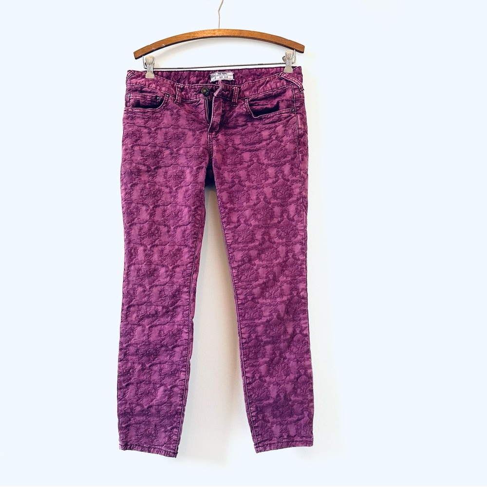 Free People maroon embossed jeans